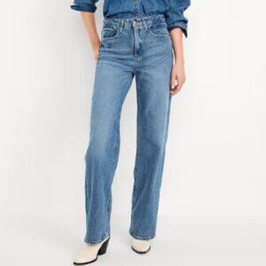 Old Navy Women's Sky-High Extra High Rise Wide Leg Jean